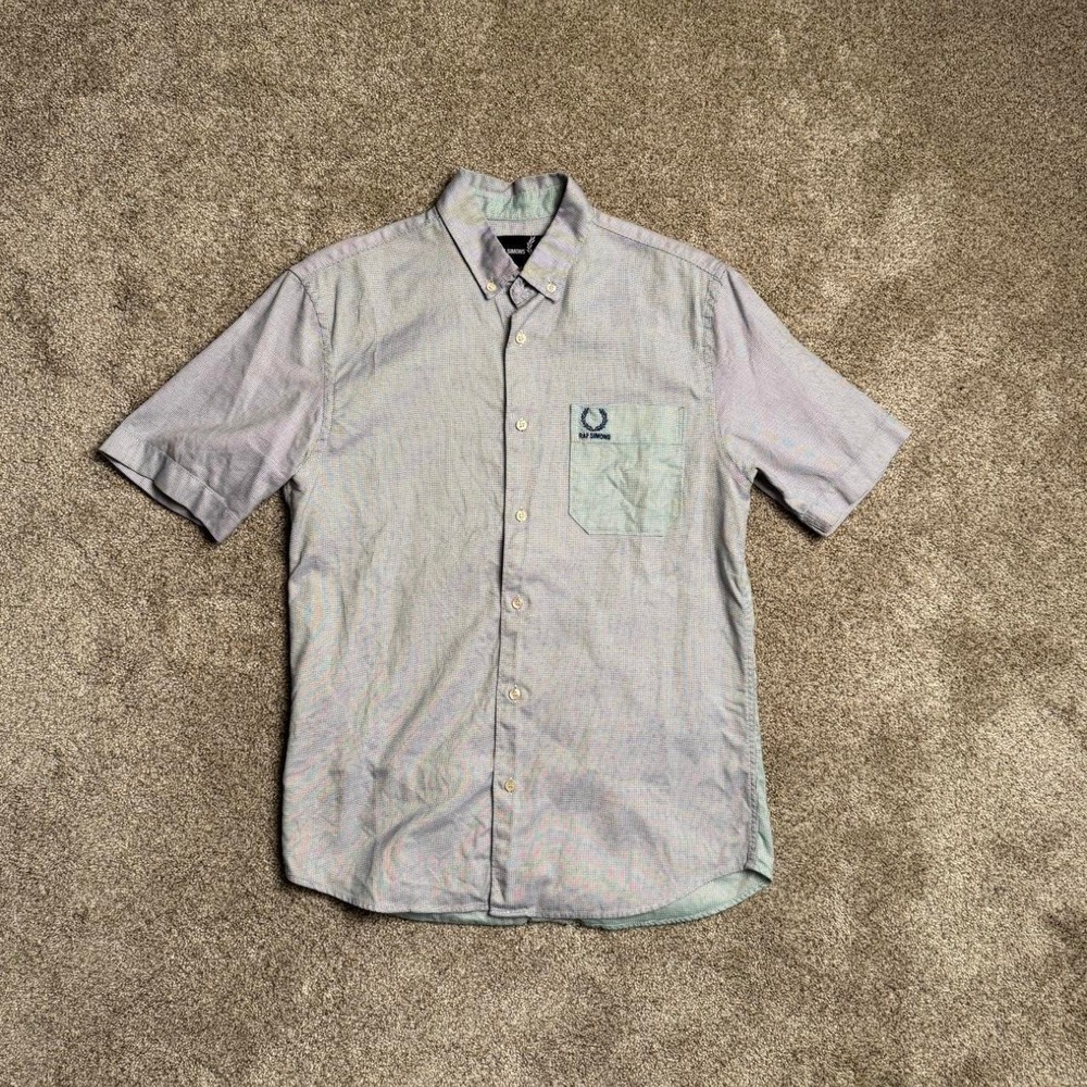 RAF SIMONS X FRED PERRY COLOUR BLOCK COLLARED SHIRT